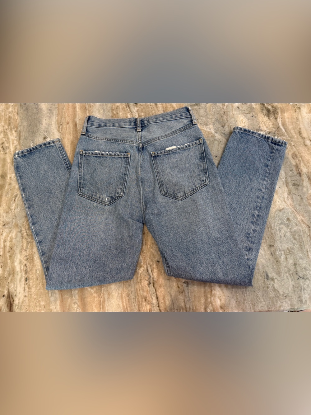 Women’s AGOLDE Riley High Rise distressed straight crop jeans- Size 24 - Picture 11 of 12